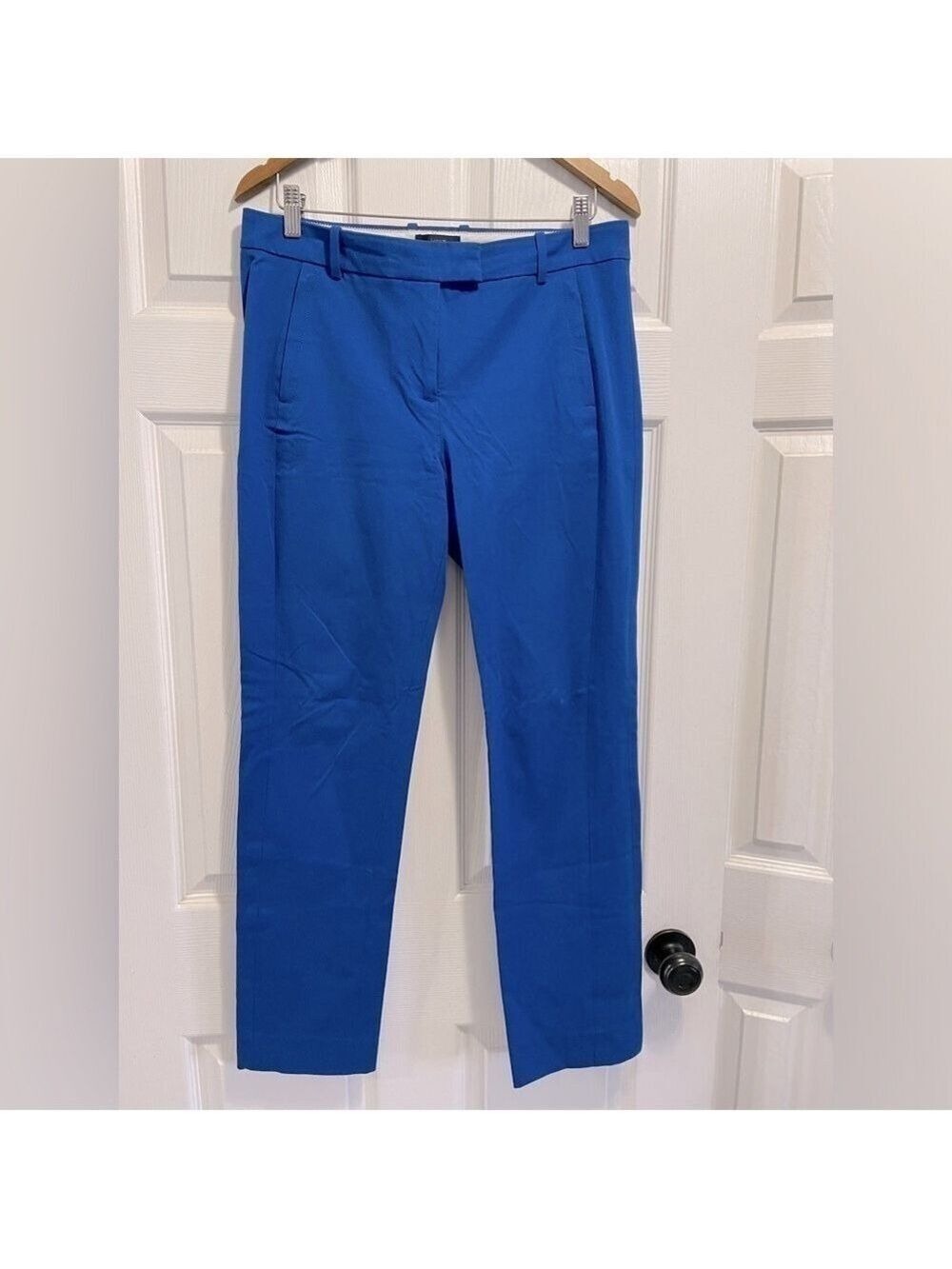 J. CREW MADDIE Pant Cobalt Royal Blue Slim Straight Leg Size 8